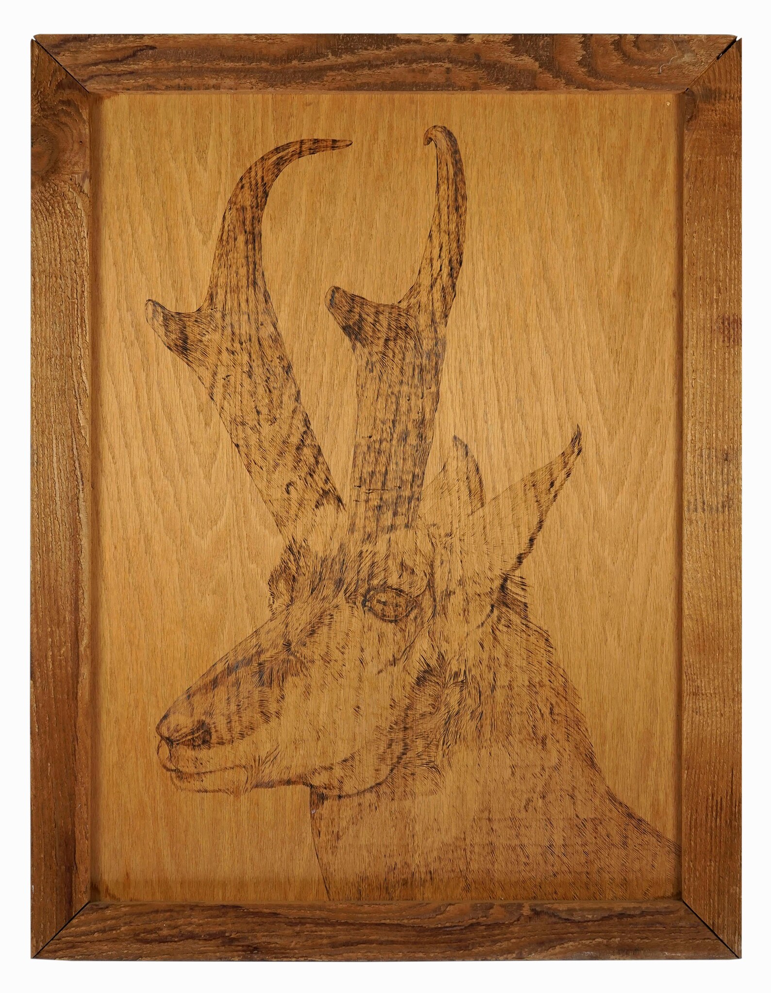 1985 Pyrography Goat Wall Art Pyrogravure Vintage Wood Burning - Etsy
