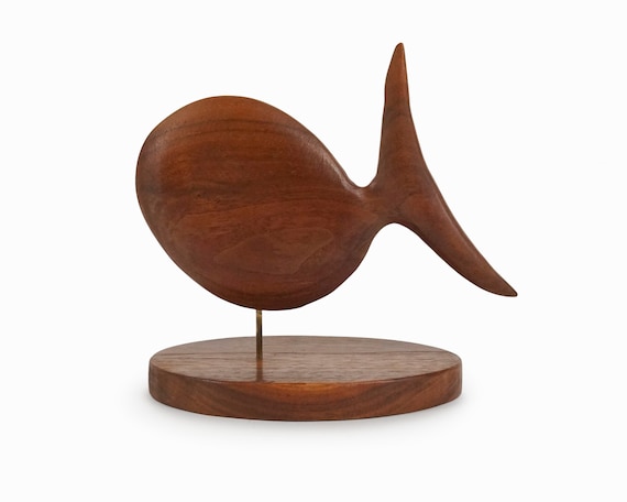 1979 Cherry Wood Fish Sculpture Mid Century Modern - Etsy