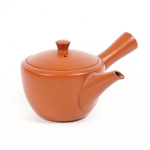 Shudei Red Clay Ceramic Teapot Japanese Kyusu Tea Stamped image 4