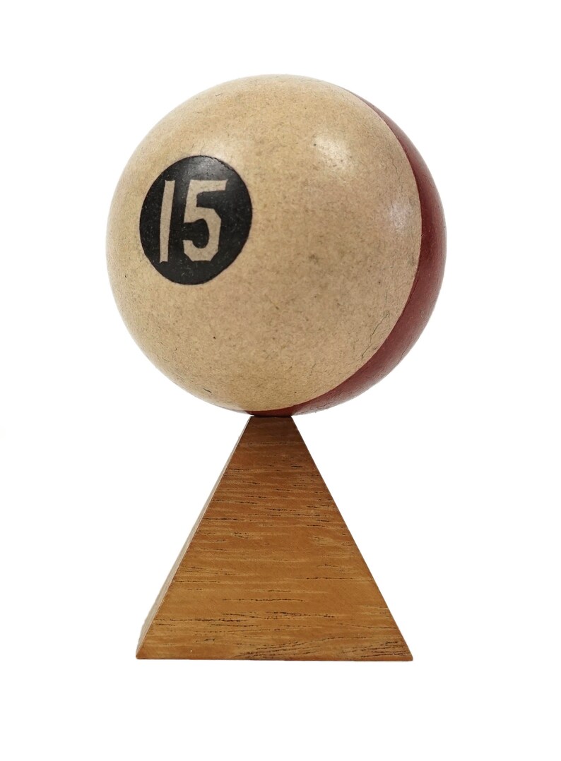 No. 15 Pool Ball Clay Billiard Ball Size 1 7/8 Fifteen XV Stripe Striped image 1