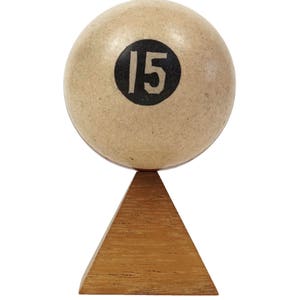 No. 15 Pool Ball Clay Billiard Ball Size 1 7/8 Fifteen XV Stripe Striped image 2