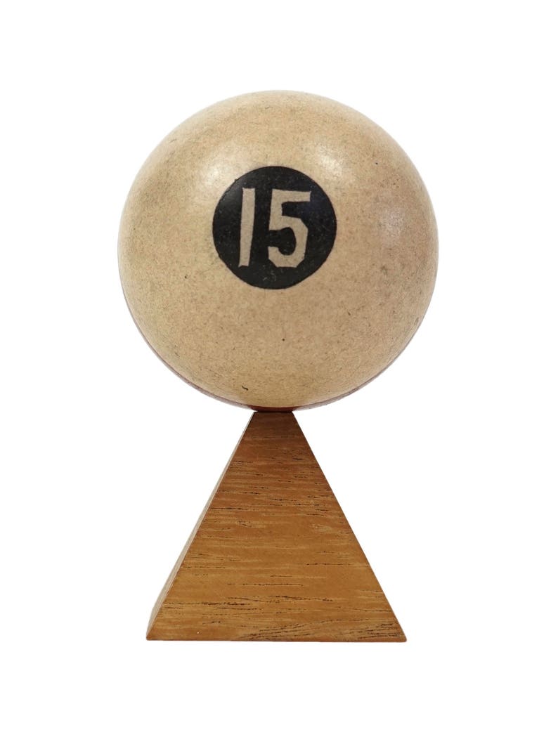 No. 15 Pool Ball Clay Billiard Ball Size 1 7/8 Fifteen XV Stripe Striped image 2