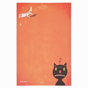 Gary Baseman Writing Paper Sheet Black Cat Serenade