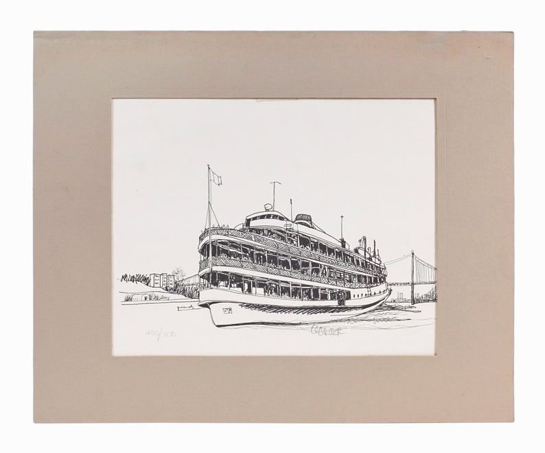 William Olendorf Print on Paper Boat Lithograph image 2
