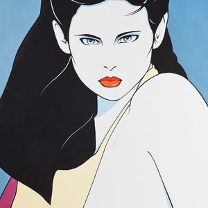 Vintage Acrylic Painting on Canvas after Patrick Nagel image 2