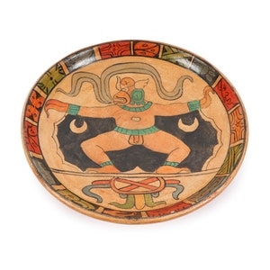 Polychrome Decorative Ceramic Plate Bowl South American image 3