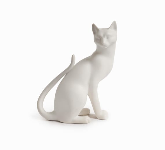 1986年 カウンターポイント磁器猫の置物 白猫 ヴィンテージ セラミック