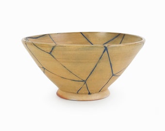 Modernist Ceramic Bowl Geometric Pattern Mid Century Modern