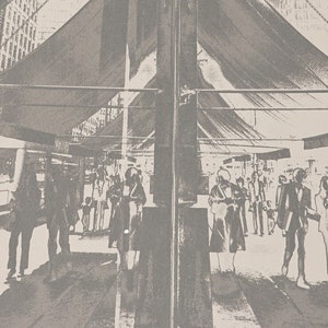 Algimantas Kezys Duotone Photo Print on Paper Chicago Architecture The Loop CTA Train image 3