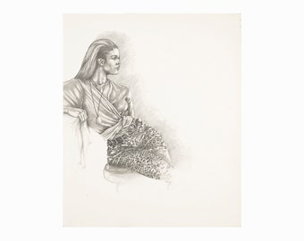 グラファイト鉛筆画。 ギル・ベイカー グラファイトイラスト 鉛筆画 ヴィンテージ - Etsy 日本