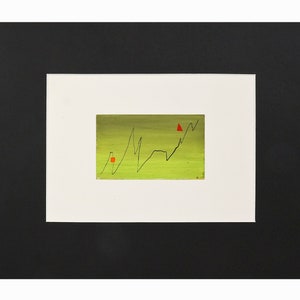 Pittura astratta a guazzo degli anni '50 su carta J. Berry Mid Century Modern