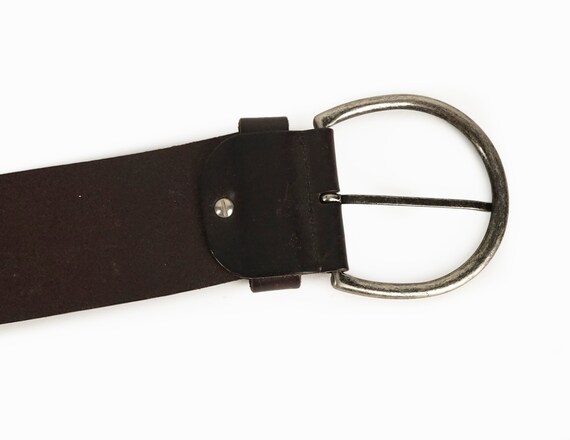 Italian Genuine Leather Belt Extra Wide Vintage - image 4