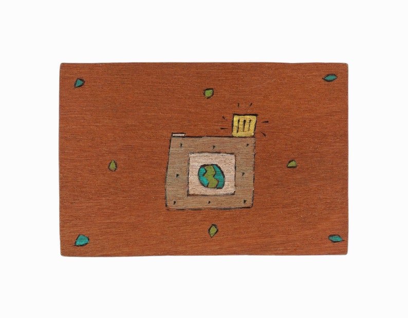 1993 Mixed Media Wooden Plate Wall Sculpture image 1