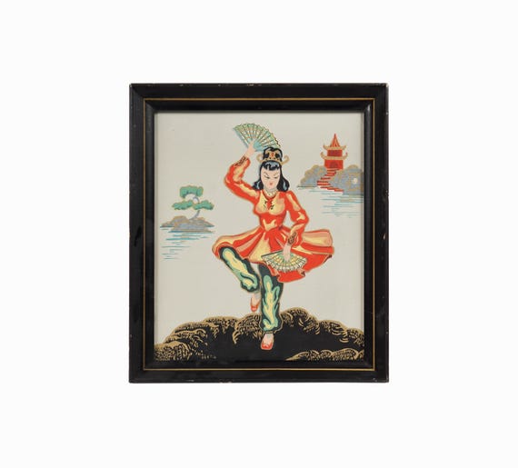 Reliance Industries Chinoiserie Serigraph on Paper Asian Silk