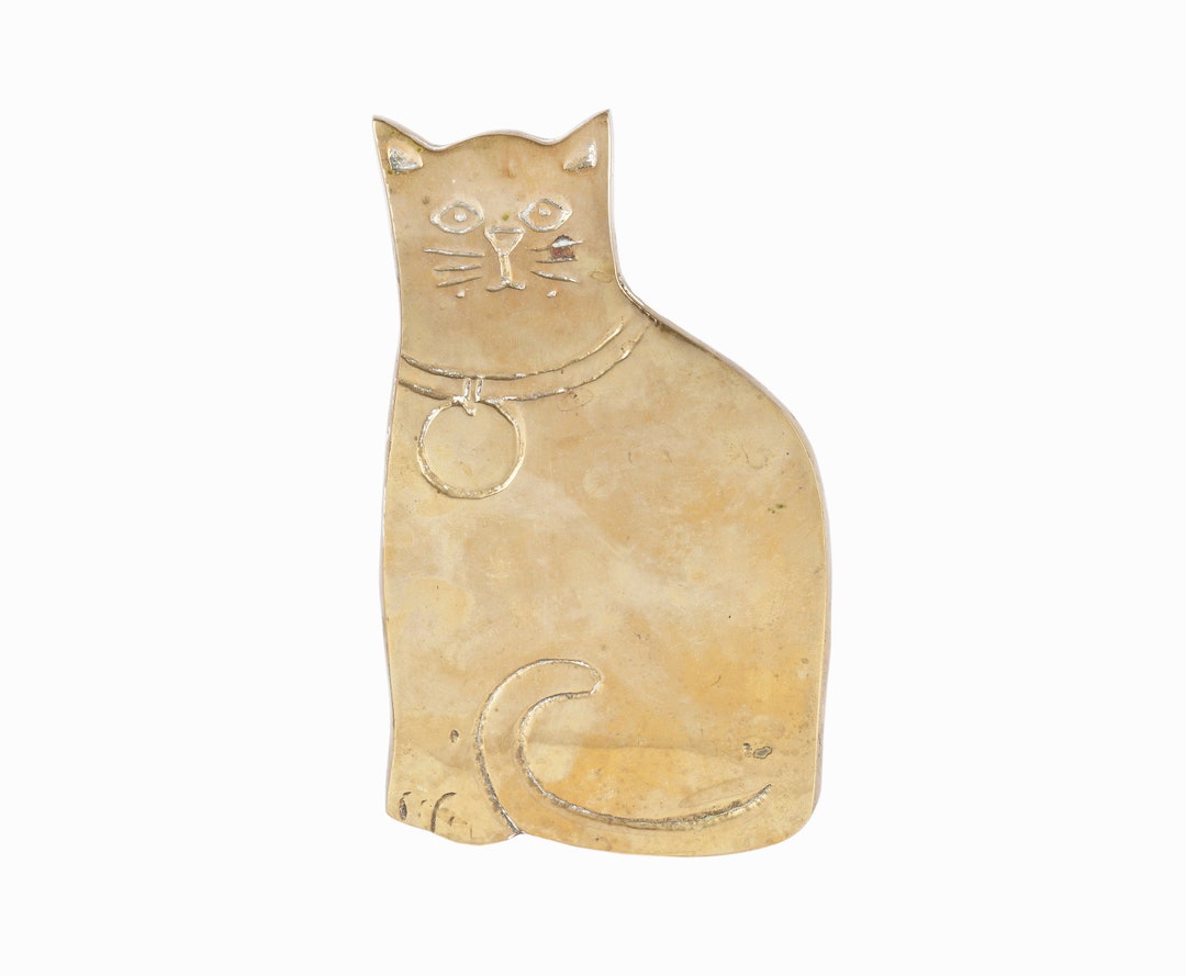 Brass Cat Trivet Mid Century Modern Etsy
