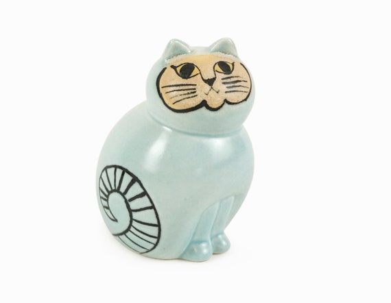 Lisa Larson Ceramic Cat Figurine Green Gustavsberg Sweden - Etsy