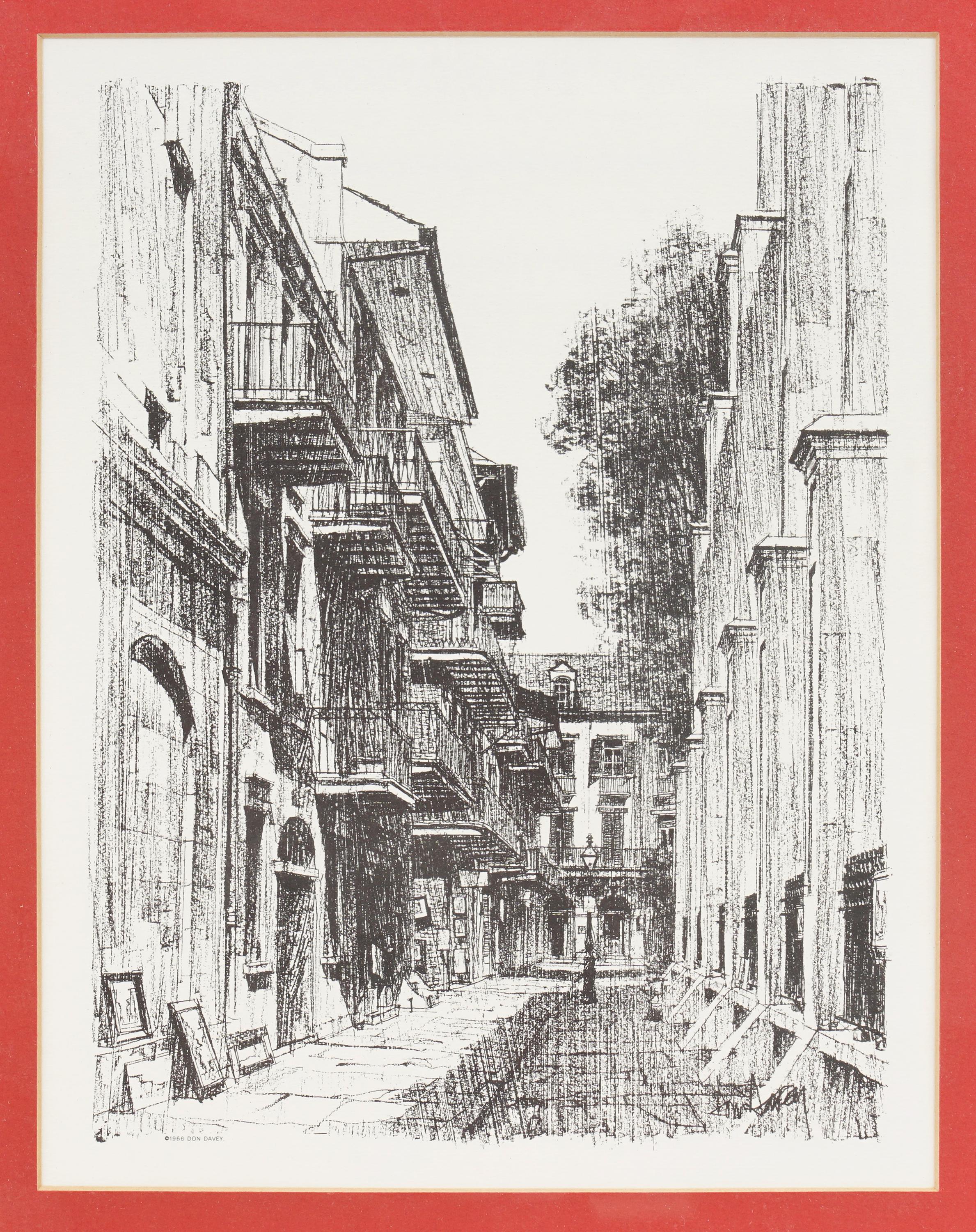 1966 Don Davey Lithograph on Paper From Pencil Drawing Print