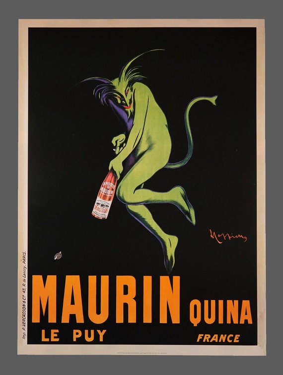 Maurin Quina 1906 Vintage Absinthe Poster Rolled Canvas Giclee Print 24X32 in.