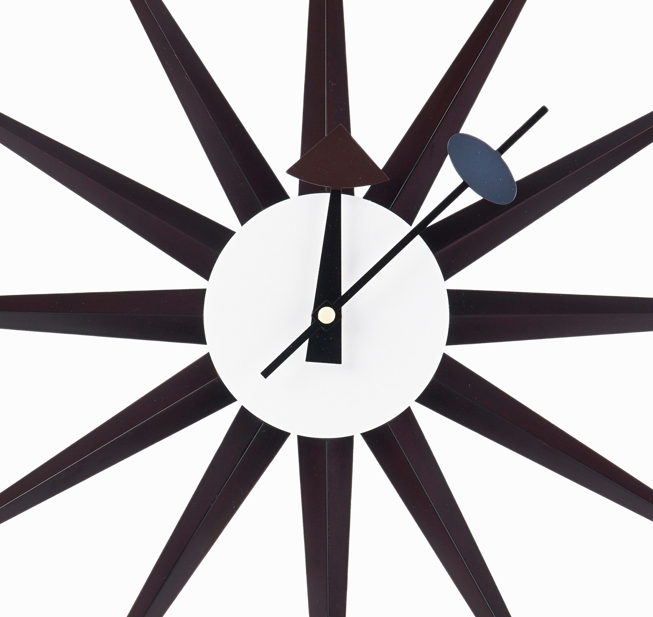 Nelson Starburst Wall Clock Dark Brown Mid Century Etsy
