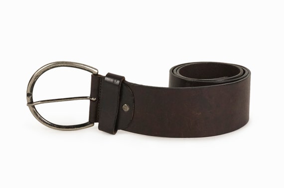 Italian Genuine Leather Belt Extra Wide Vintage - image 1