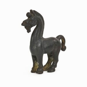 Miniature Chinese Ming Horse Figurine Metal Sculpture Vintage Alva Museum NY image 3