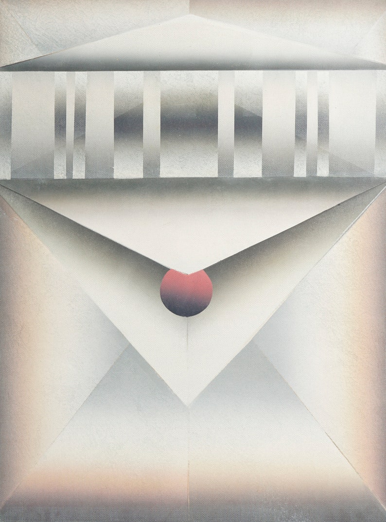 1975 Tadeusz Lapinski Lithograph on Paper Minimalist Geometric image 3