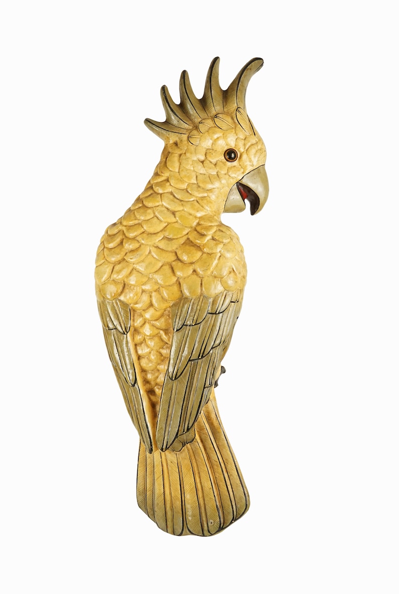 Sergio Bustamante Style Parrot Sculpture Papier Mache Bird image 3
