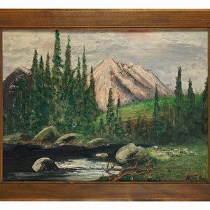 1963 Dennis Berdy Ölgemälde Landschaft Vintage