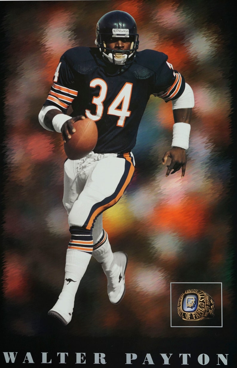 Vintage 1993 Walter Payton Chicago Bears Ford Poster 16 Etsy