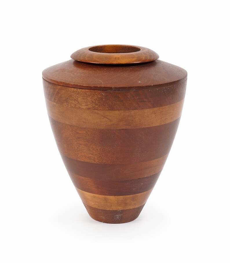 1997 E. Karr Wooden Vase Hand Turned Vintage image 2