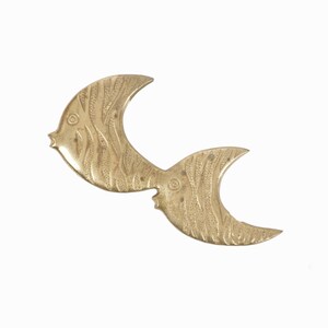 Vintage Brass Fish Wall Hanging Decor image 3