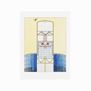 1991 Louis Hellman Cartolina Sir Norman Foster Archi-Tàtes Vintage Post Card Ritratti architettonici