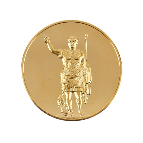 24k Gold Plated Bronze Medal Coin Augustus of Prima Porta