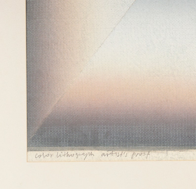 1975 Tadeusz Lapinski Lithograph on Paper Minimalist Geometric image 8