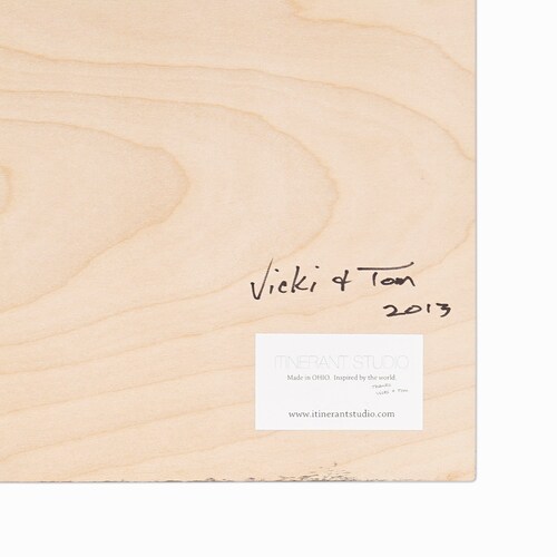 Itinerant Studio shops Mixed Media Wooden Plate Stained Wood