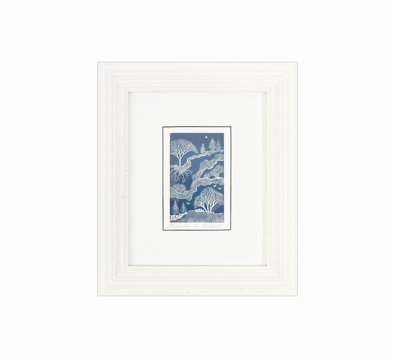 Charlotte Laurine Schaefer Woodcut Print on Paper Tranquility image 1
