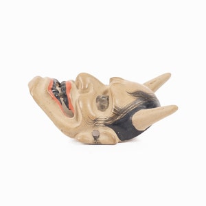 Noh Theater Ceramic Mask Japan Miniature Netsuke Seven Lucky Gods image 3