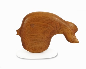 Teak Wood Fish Figurine Mid Century Modern Scandinavian