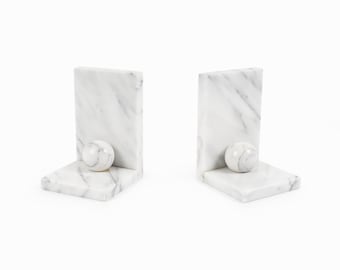 Vintage Marble Bookends Book Ends Library Decor