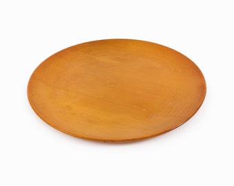 Hand Turned Wooden Plate Round Decorative