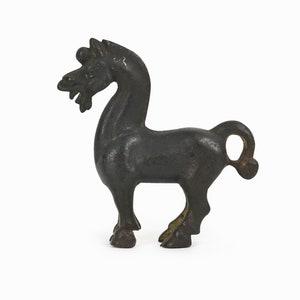 Miniature Chinese Ming Horse Figurine Metal Sculpture Vintage Alva Museum NY image 2