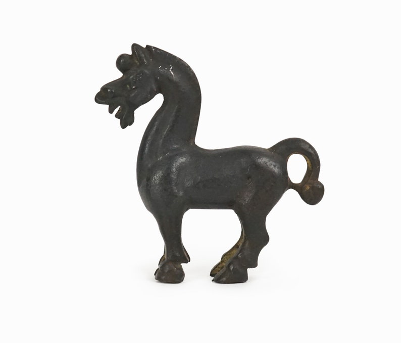 Miniature Chinese Ming Horse Figurine Metal Sculpture Vintage Alva Museum NY image 2