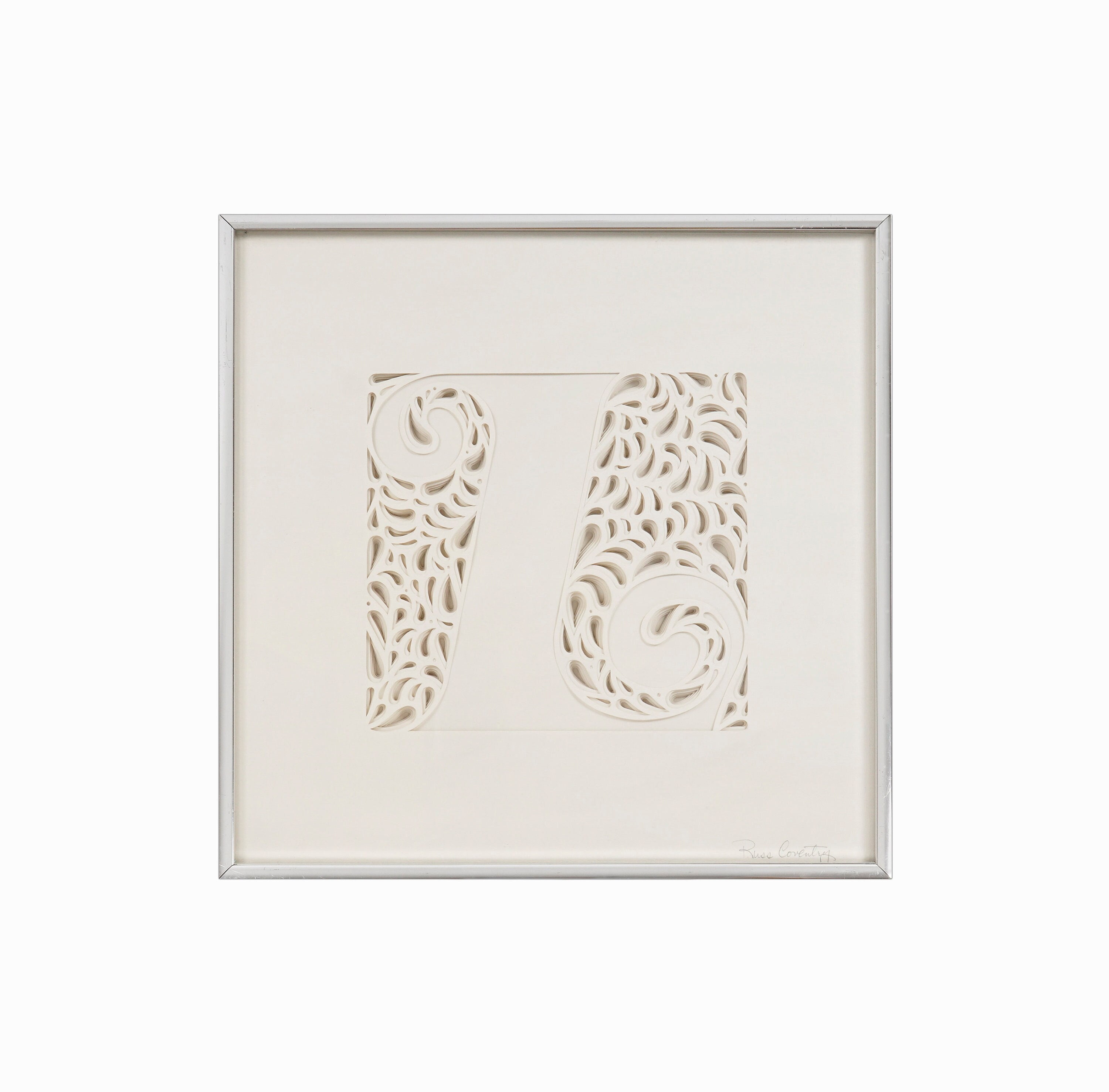 Russ Coventry "L" Three Dimensional Paper Wall Sculpture Papercutting