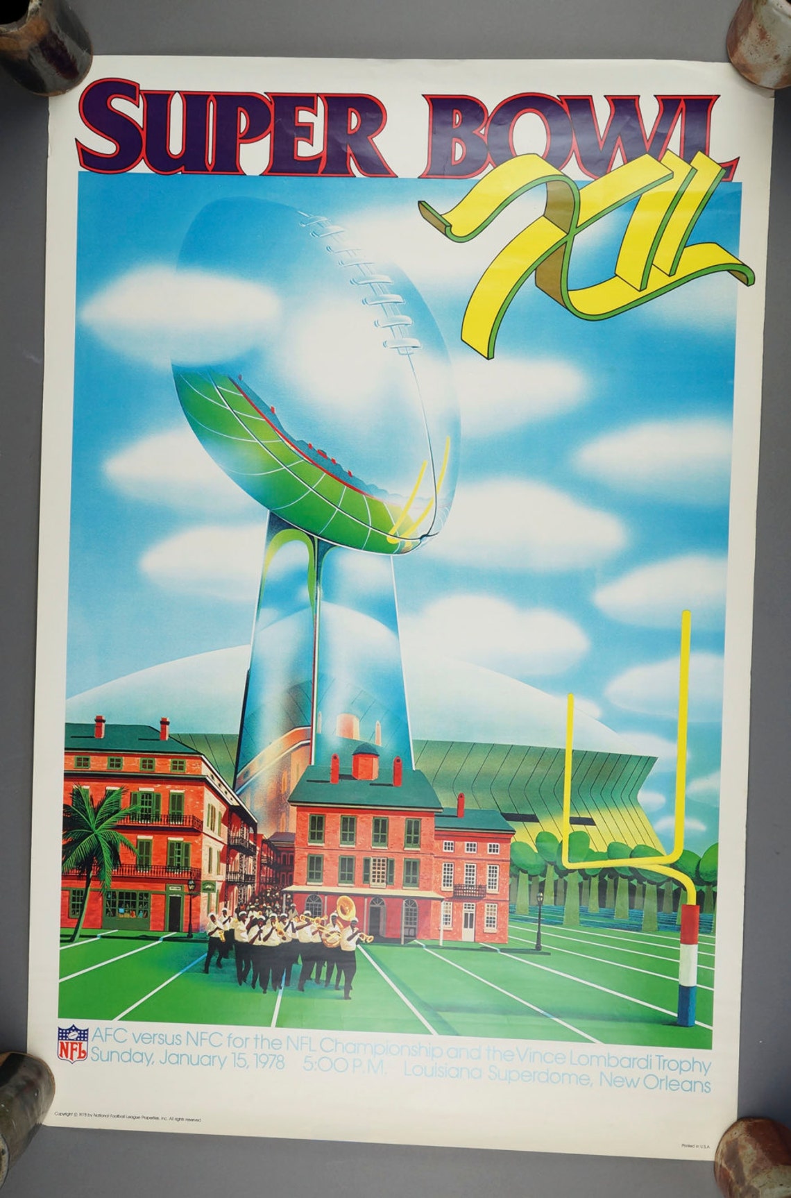 1978 Super Bowl XII Poster Vintage New Orleans 22 X - Etsy