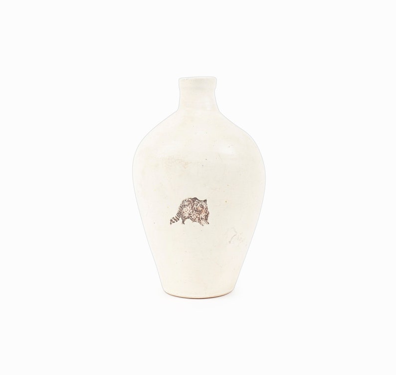 Vintage Ceramic Vase Raccoon Image image 1