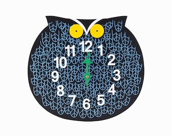 George Nelson Children's Clock Omar The Owl Wall