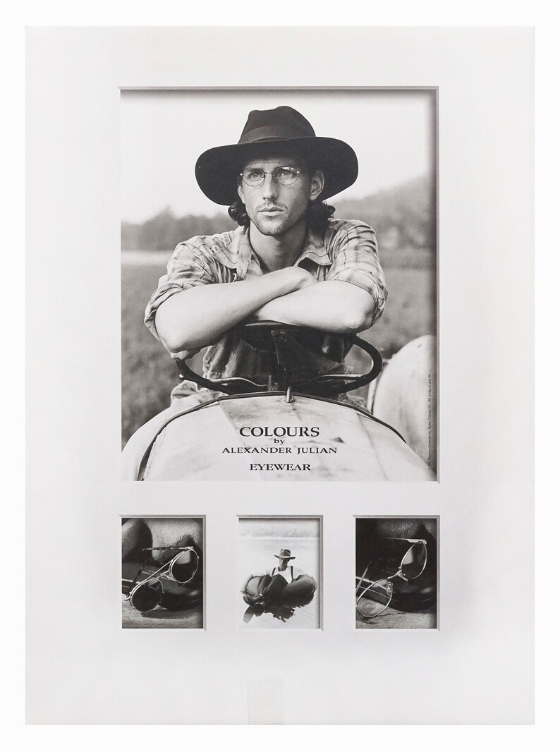 1996 Colours by Alexander Julian Eyewear Poster Sepia Male Model Fashion Photograph Photography