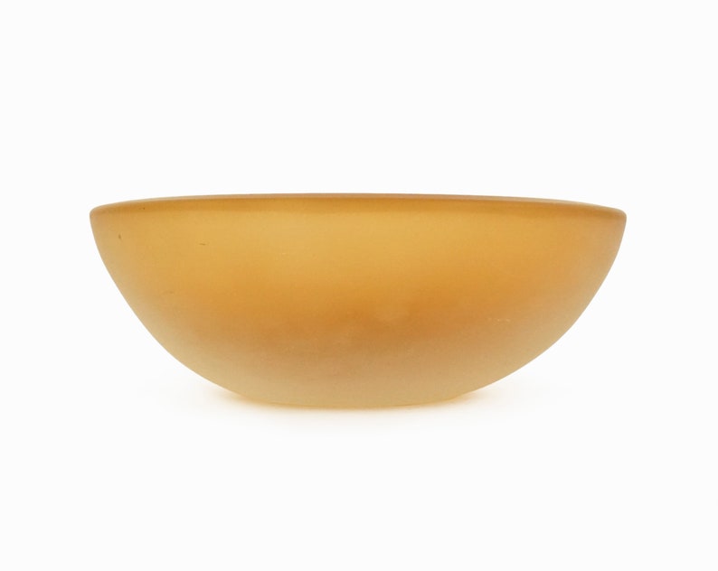 Murano Glass Dish Frosted Amber Italy Tobia Scarpa Venini image 3
