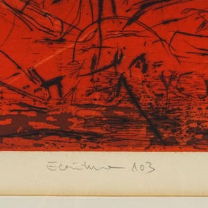 Wong Moo-Chew Abstract Lithograph Ecriture 103 Mid Century Modern image 4