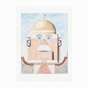1991 Louis Hellman Cartolina Sir Edwin Lutyens Architetto Archi-Têtes Vintage Post Card Architectural Portraits